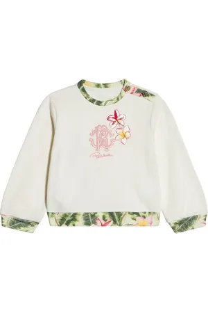 Roberto Cavalli Sweatshirt mit Blumenbesatz