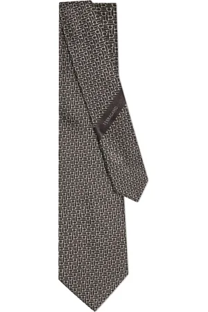 Salvatore Ferragamo Krawatte aus diagonalem Gancini-Jacquard