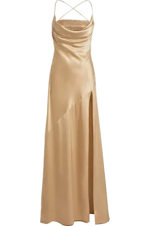 Retrofete Verziertes Emery Seiden-Maxikleid