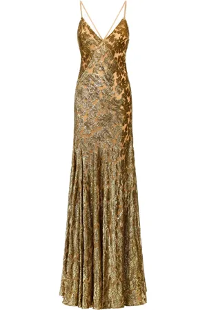 Roberto Cavalli Maxikleid im Metallic-Look
