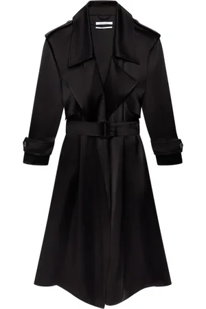 Another Tomorrow Langer Trenchcoat mit Satin-Finish