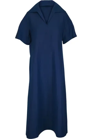 Lafayette 148 Maxikleid mit Spreizkragen