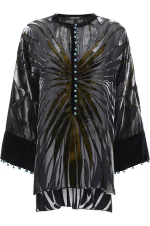 Roberto Cavalli Bluse mit Palmenblattmuster