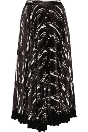 3.1 Phillip Lim Abstract Wood Grain Faltenrock