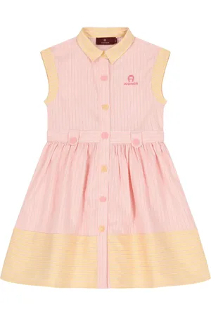Aigner Gestreiftes Kleid mit Logo-Stickerei