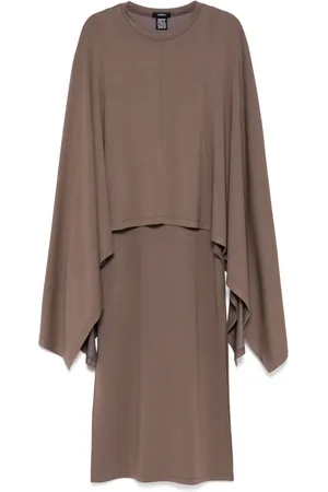 GOEN.J Geripptes Kleid im Cape-Stil