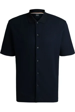 HUGO BOSS Hemd mit Waffelstrick-Muster