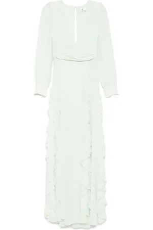 Elisabetta Franchi Gerüschtes Georgette-Maxikleid