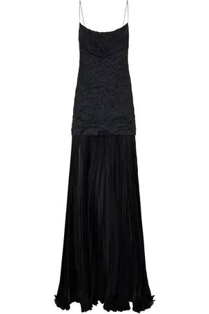Roberto Cavalli Maxikleid aus Seide mit Knitteroptik