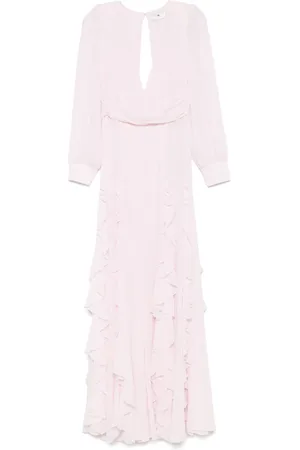 Elisabetta Franchi Gerüschtes Georgette-Maxikleid