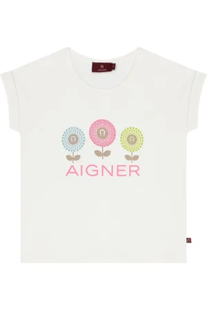 Aigner T-Shirt mit geblümtem Logo