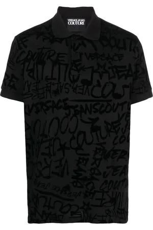 VERSACE Poloshirt mit Graffiti-Print