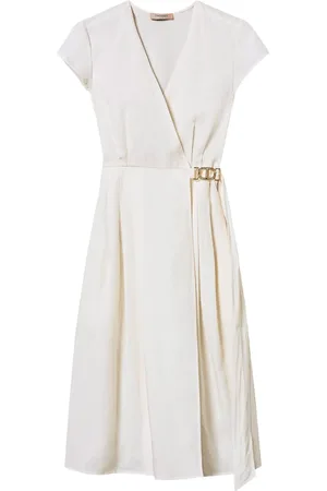 Twin-Set Kleid mit Logo-Schild