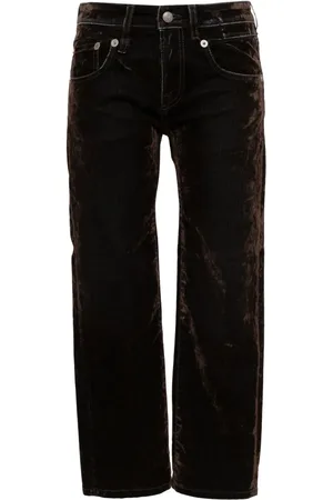 R13 Straight-Leg-Jeans in Samtoptik