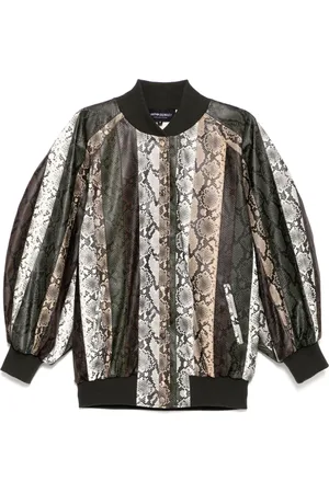 Cynthia Rowley Vegane Bomberjacke mit Schlangen-Prägung