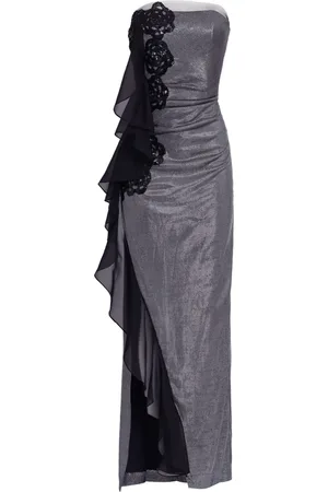 Lethicia Bronstein Schulterfreies Lurex-Abendkleid