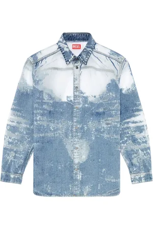 Diesel D-Simply-Over-Fsd Jeanshemd mit Devoré-Desig