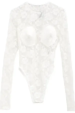 Vaquera Spitzenbody mit Blumen-Print