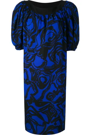 Saint Laurent Seidenkleid mit abstraktem Print