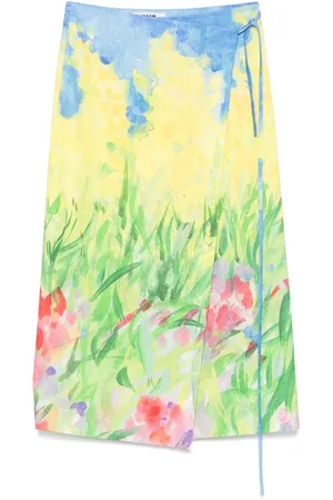 Msgm Midirock mit Blumen-Print