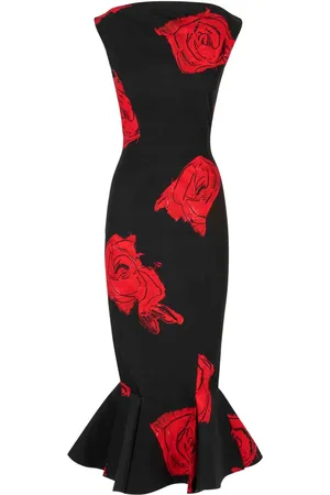 Marni Meerjungfrauenkleid mit Rosen-Print