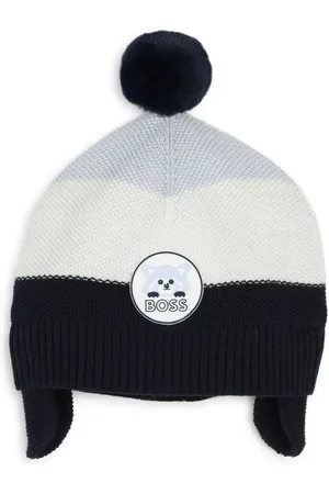 HUGO BOSS Gestrickte Beanie mit Logo-Patch