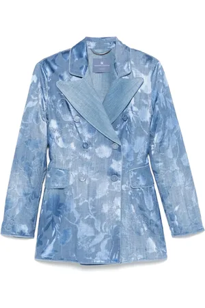 ERMANNO SCERVINO Devoré Rose Blazer mit Jeans-Print