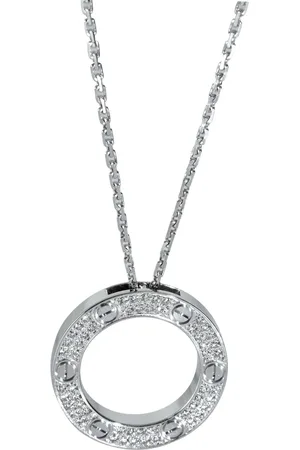 Cartier 18kt Love Weißgoldhalskette mit Diamant