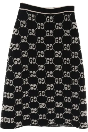 Gucci 2010s GG Midirock aus Wolle