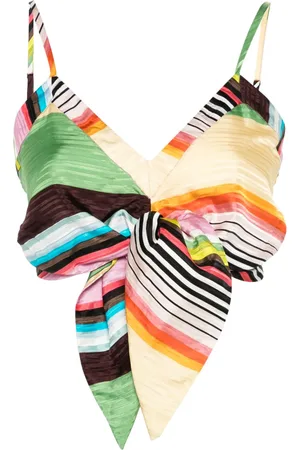 Christopher John Rogers Gestreiftes Bralet mit Schleife