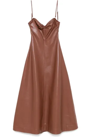 Nanushka Midikleid aus Faux-Leder