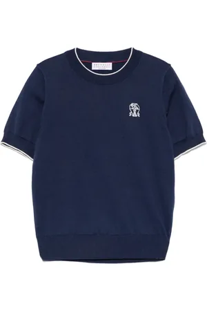 Brunello Cucinelli T-Shirt mit Logo-Stickerei