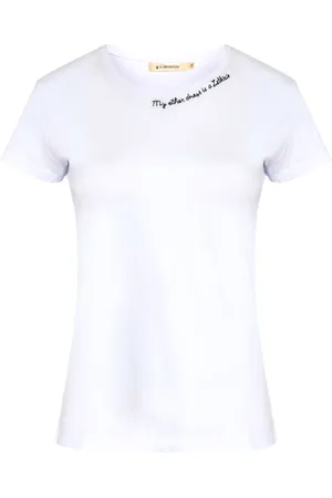 Lethicia Bronstein T-Shirt mit Slogan-Stickerei