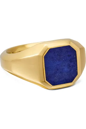 David Yurman 18kt Streamline Gelbgold-Siegelring mit Lapislazuli (14mm)