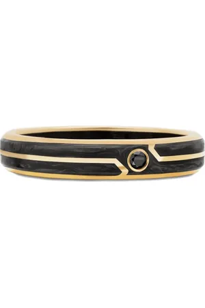 David Yurman 18kt Forged Carbon Gelbgoldring mit Diamant 4mm
