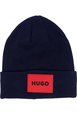 HUGO BOSS Strickmütze mit Logo-Patch