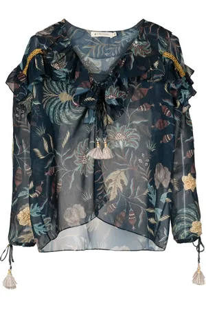 Lethicia Bronstein Gerüschte Bluse mit Blumen-Print