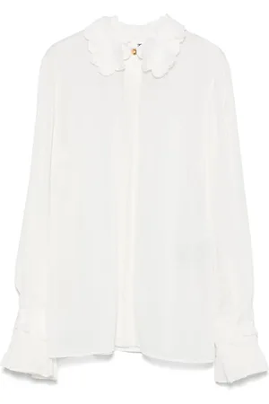 Elisabetta Franchi Georgette-Hemd mit Blumenstickerei