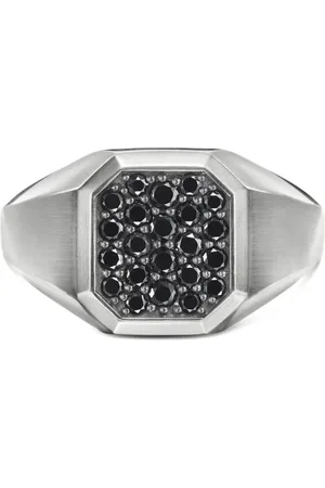 David Yurman Streamline Siegelring aus Sterlingsilber mit Diamant 14mm