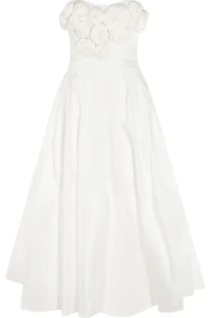 Elisabetta Franchi Gabardine-Midikleid mit Rosenapplikation