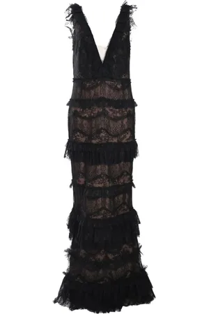 Marchesa Notte Abendkleid aus Chantilly-Spitze