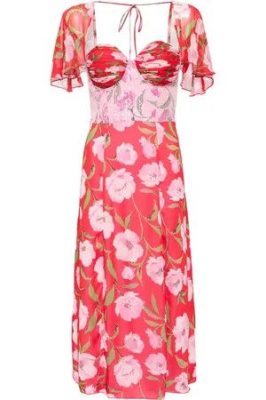 ROTATE Chiffonkleid mit Blumen-Print
