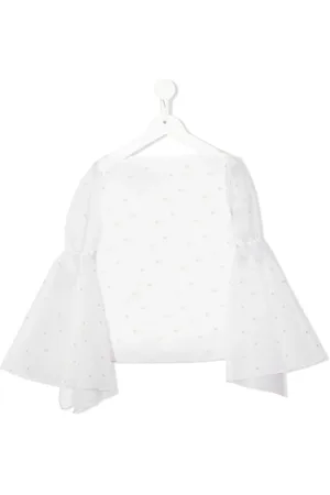 LA STUPENDERIA Bluse mit aufgestickten Polka Dots