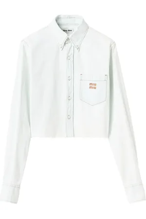 Miu Miu Jeanshemd mit Logo-Stickerei