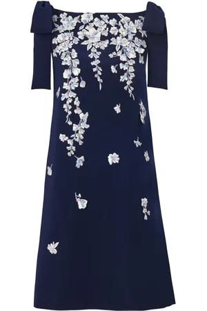 Carolina Herrera Kleid mit Blumenstickerei