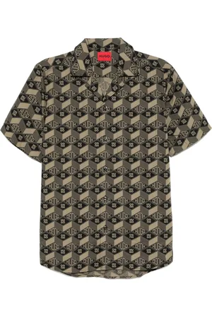 HUGO BOSS Hemd mit geometrischem Logo-Print