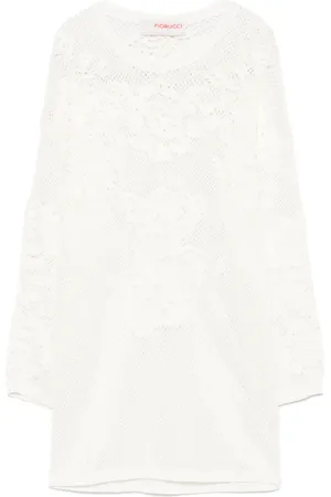 Fiorucci Gehäkeltes T-Shirt mit Blumen