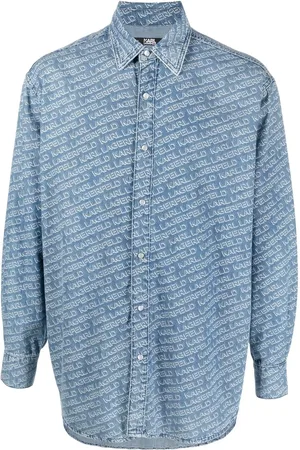 Karl Lagerfeld Jeanshemd mit Monogramm