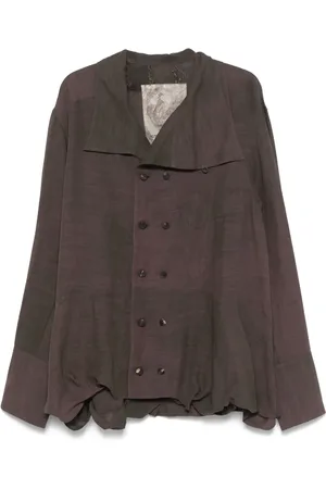ZIGGY CHEN Doppelreihige Hemdjacke mit Stehkragen