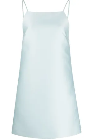 Prada Minikleid in Satinoptik mit eckigem Ausschnitt